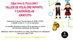 Taller de Folklore Infantil y Castañuelas en Carcaboso