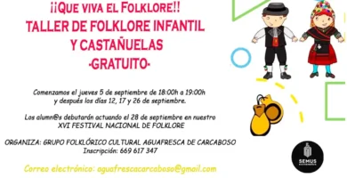 Taller de Folklore Infantil y Castañuelas en Carcaboso